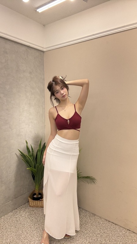 金環交叉綁帶大奶背心